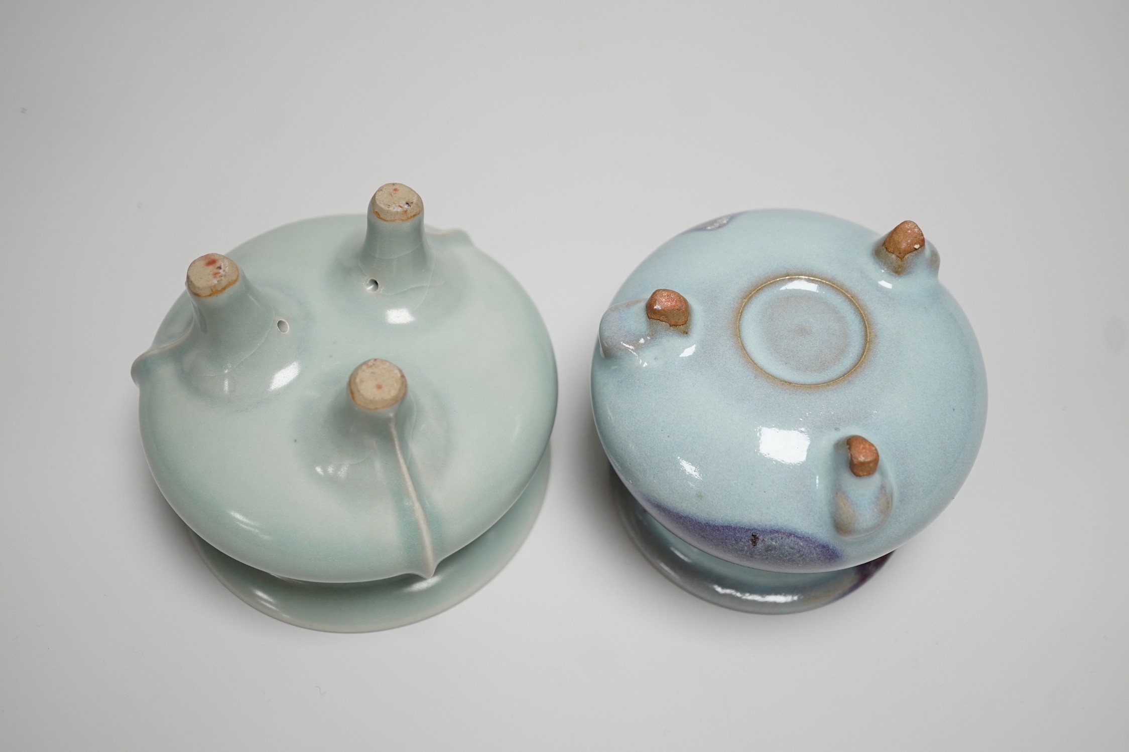 A Chinese Jun type censer and a celadon glazed censer
